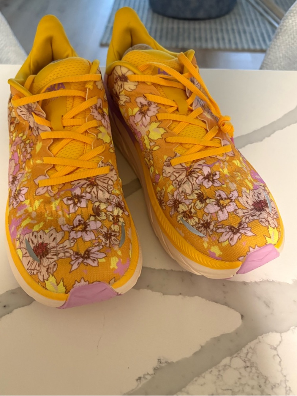 HOKA floral running shoes size 11 wide
